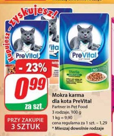 Karma dla kota sterile Prevital promocje