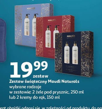 Zestaw w pudełku: żel pod prysznic słodka malina 250 ml + krem do rąk piernik i kardamon 150 ml Maudi naturals promocja