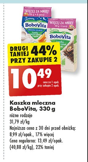 Kaszka mleczno-ryżowa kakaowa Bobovita mniam promocja