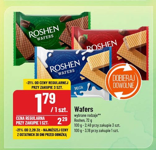 Wafle mleczne Roshen promocja