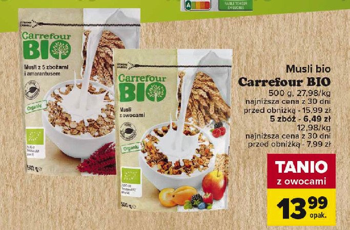 Musli 5 zbóż Carrefour bio promocja
