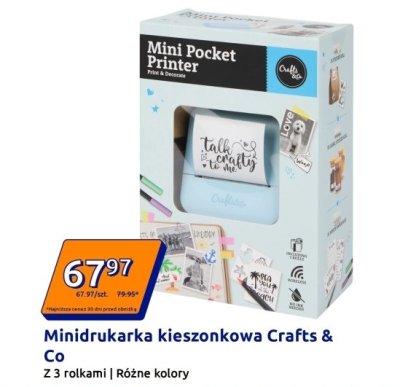 Minidrukarka kieszonkowa Crafts & Co z 3 rolkami różne kolory promocja w Action