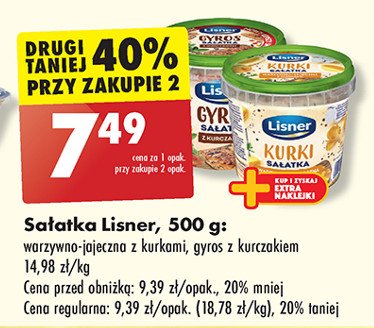 Sałatka z kurczakiem gyros Lisner promocja