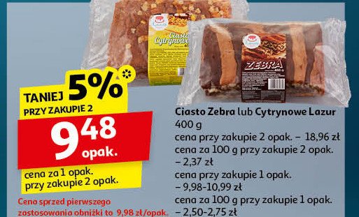 Ciasto zebra Lazur promocja w Auchan