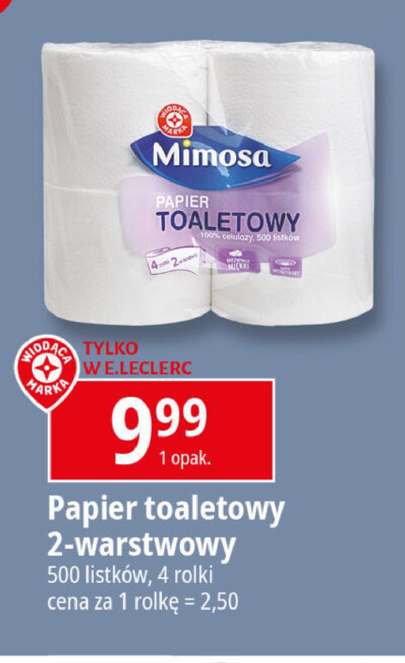 Papier toaletowy biały Wiodąca marka mimosa promocja