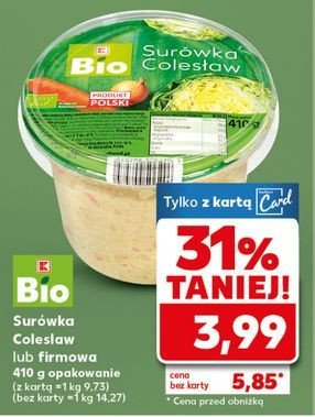 Surówka colesław K-classic bio promocja w Kaufland