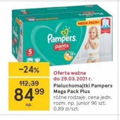 Pieluchomajtki 5 junior Pampers promocja