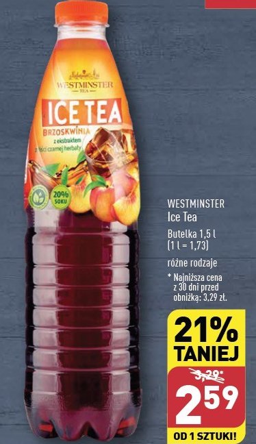 Herbata mro偶ona brzoskwinia Westminster ice tea promocja