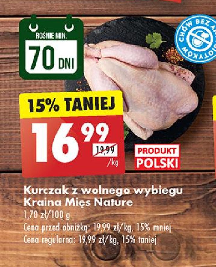 Kurczak z wolnego wybiegu Kraina mięs nature promocja w Biedronka