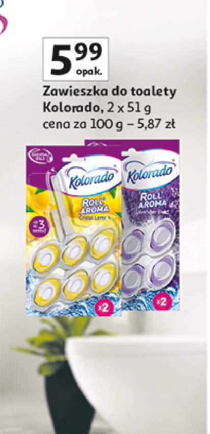Kostka do wc cristal lemon Kolorado roll aroma promocja w Auchan