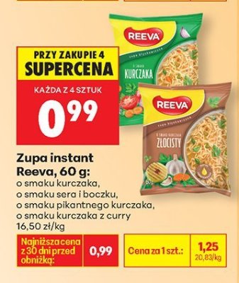 Zupa instant Reeva kurczak 60g promocja w Biedronka