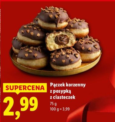 Pączek korzenny z posypką z ciasteczek promocja w Lidl