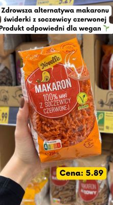 Makaron 100% mąki z soczewicy czerwonej promocja w Kaufland