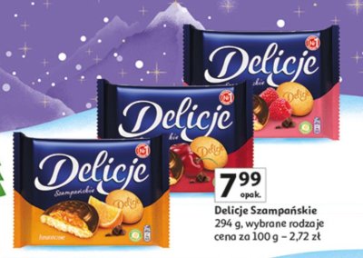 Ciastka Delicje Szampańskie 294 g wybrane rodzaje promocja w Auchan