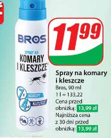 Spray na komary i kleszcze Bros promocja w Dino