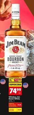 Whiskey Jim Beam White 40%, 1l promocja w Biedronka