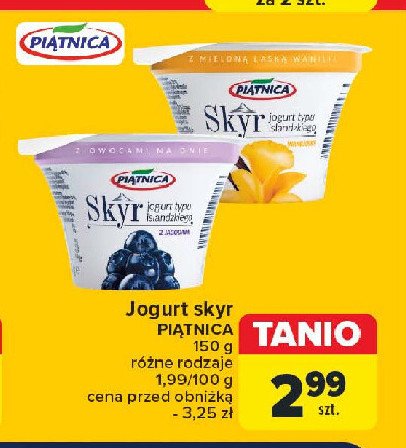 Jogurt typu islandzkiego waniliowy Piątnica skyr promocja