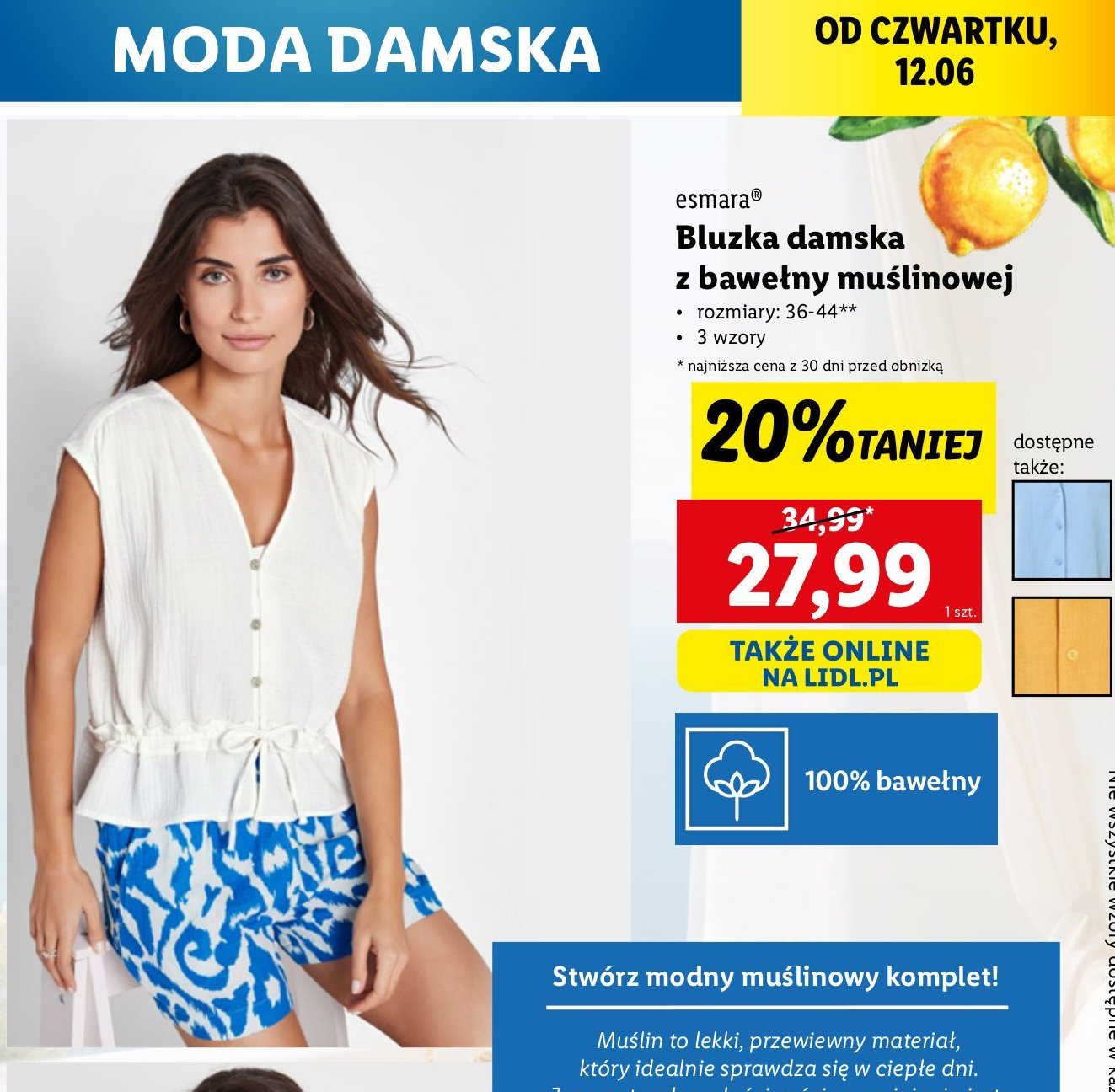 Bluzka damska 36-44 Esmara promocja w Lidl