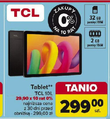 Tablet 10 l Tcl promocja