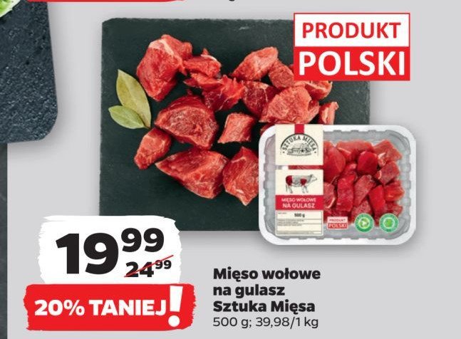 Mięso wołowe na gulasz SZTUKA MIĘSA NETTO promocja