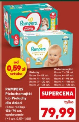 Pieluchy PAMPERS Pieluchomajtki lub Pieluchy dla dzieci różne rodzaje promocja w Kaufland