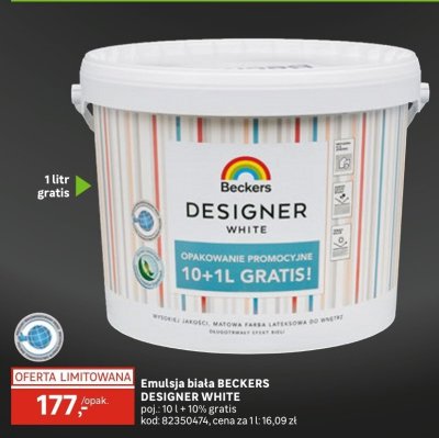 Emulsja biała BECKERS DESIGNER WHITE promocja w Leroy Merlin
