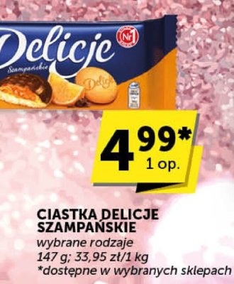 Ciastka Delicje szampańskie wybrane rodzaje promocja w Groszek