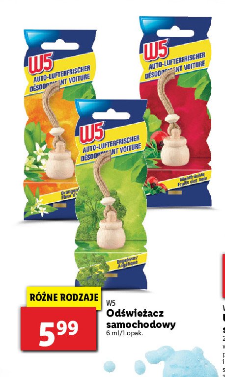 Odświeżacz do samochodu orange & vanilla W5 promocja