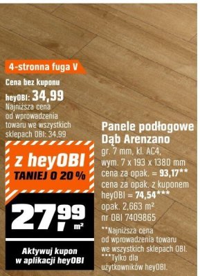 Panele podłogowe Dąb Arenzano promocja w OBI