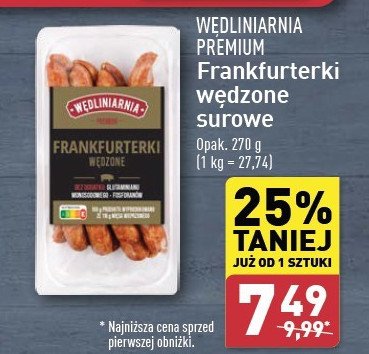 Frankfurterki surowe Wędliniarnia premium promocja w Aldi