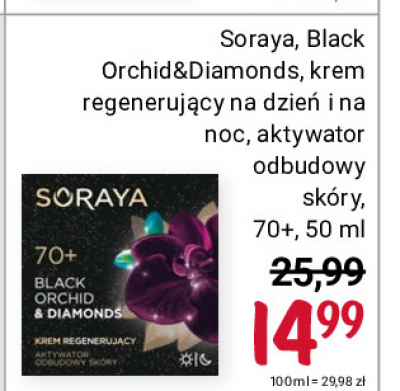 Krem do twarzy regenerujący 70+ Soraya black orchid & diamonds promocja
