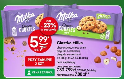 Ciastka Milka choco grain pieguski z czekoladą promocja w Żabka