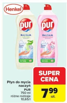 Płyn do mycia naczyń PUR Balsam różne rodzaje promocja w Carrefour Market
