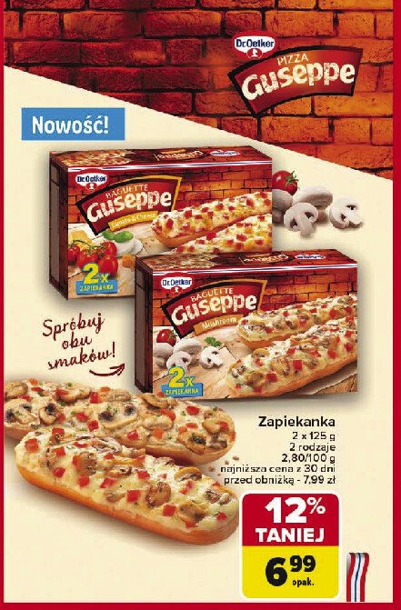 Zapiekanka z pieczarkami Dr. oetker guseppe promocja w Carrefour Market