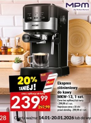 Ekspres ciśnieniowy do kawy MKW-300, 1 szt. promocja w Twój Market