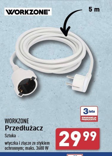 Przedłużacz 5m WORKZONE promocja