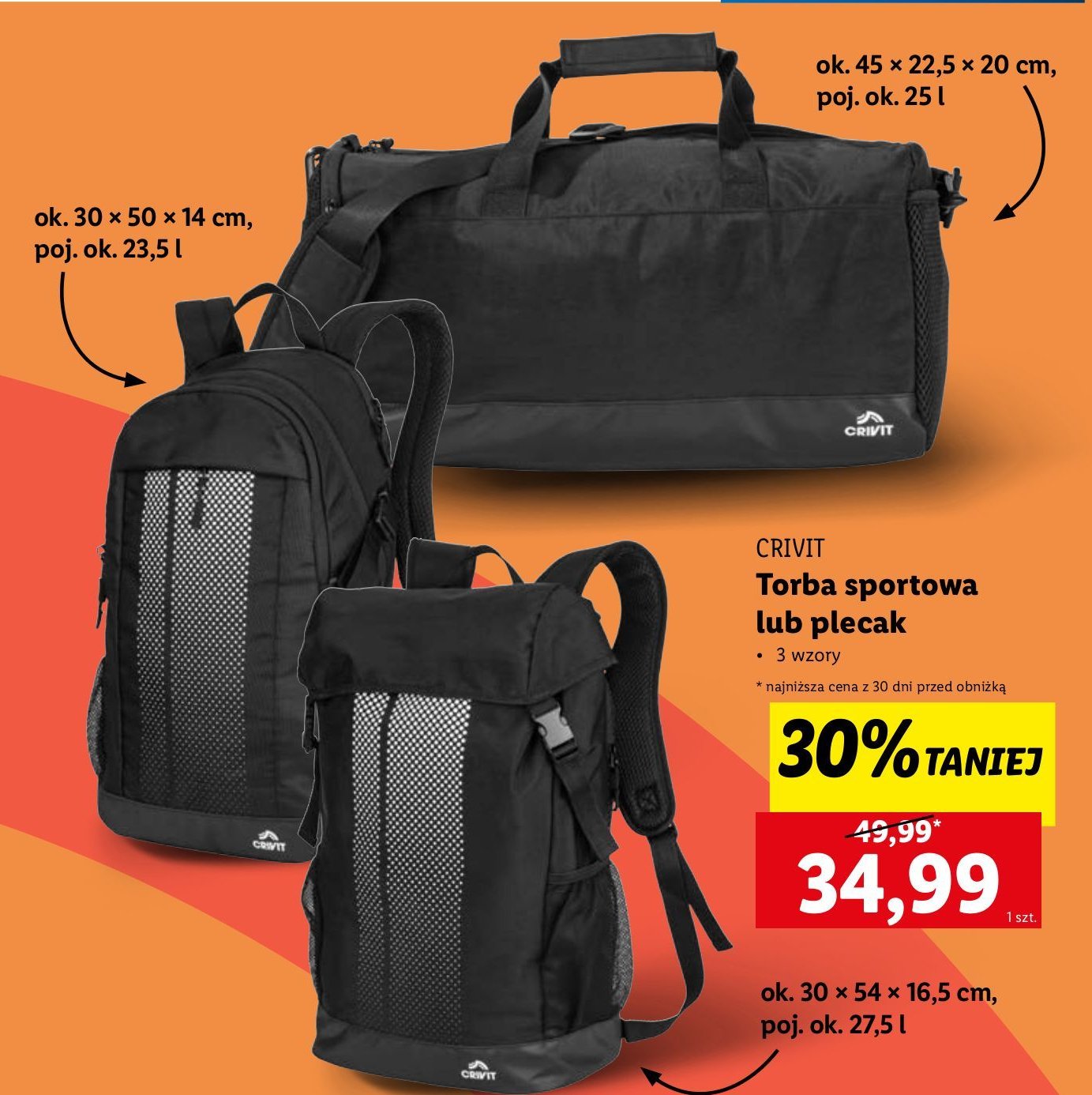 Torba sportowa Crivit promocja w Lidl