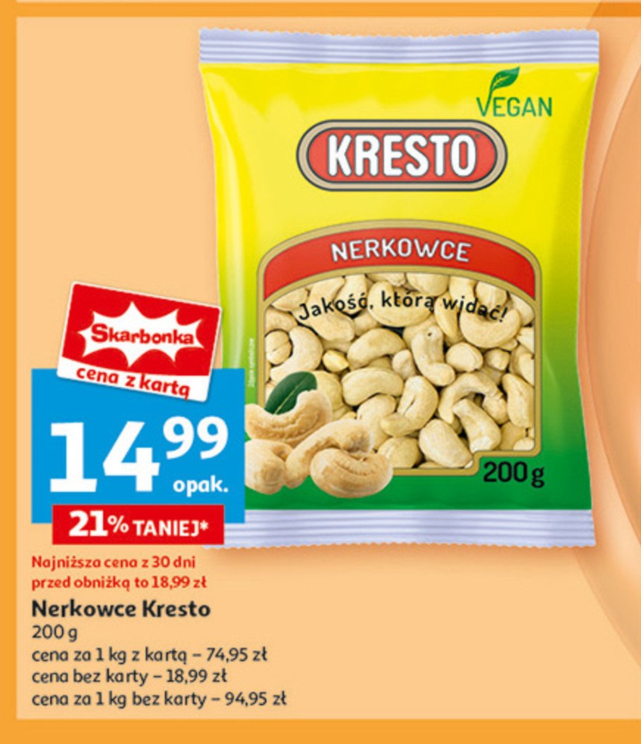 Orzechy nerkowca Kresto promocja w Auchan