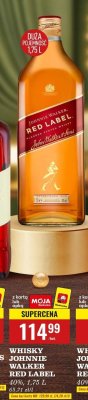 Whisky Johnnie Walker Red Label 40%, 1,75 L promocja w Biedronka