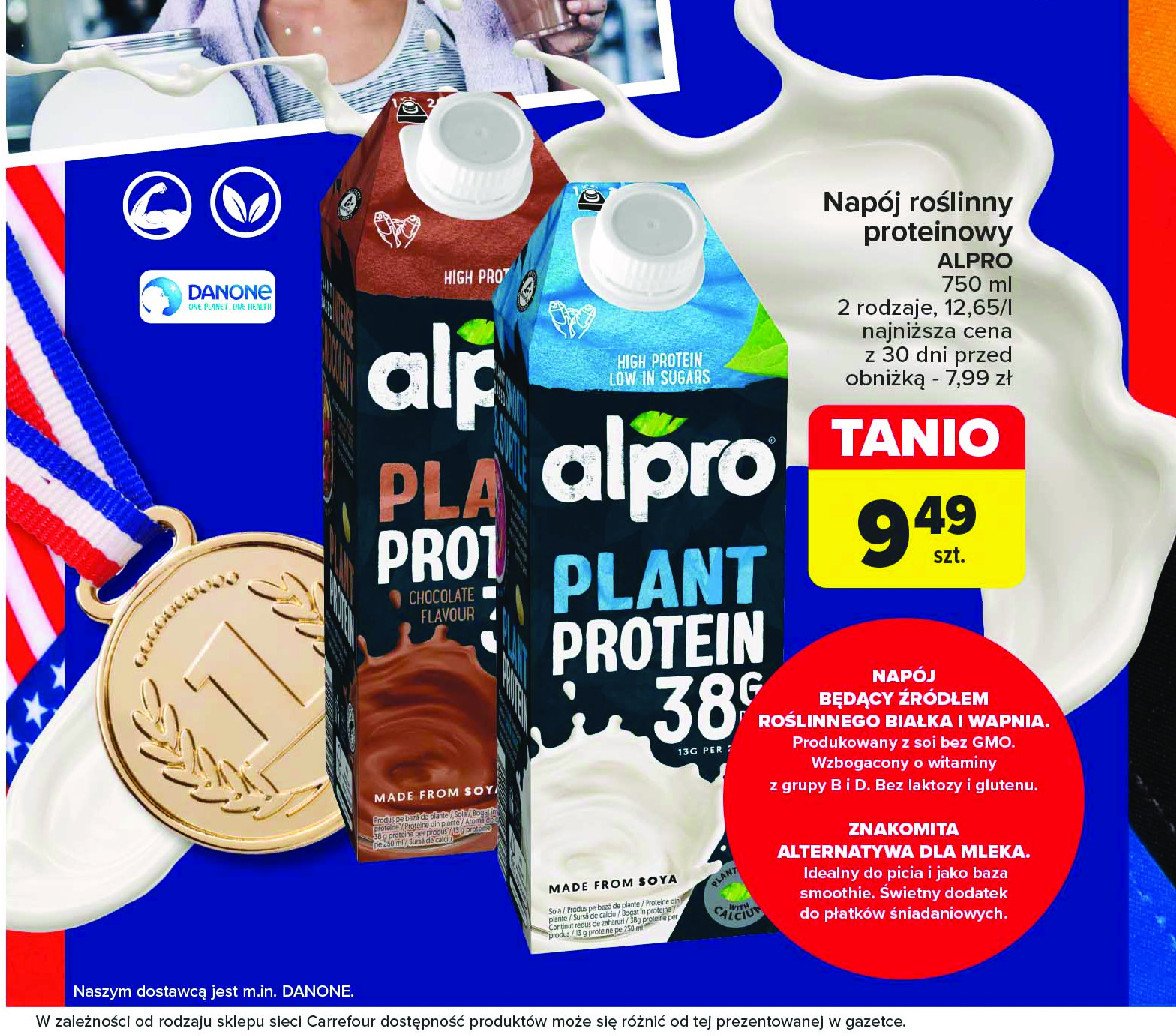 Napój czekoladowy Alpro plant protein promocja w Carrefour Market