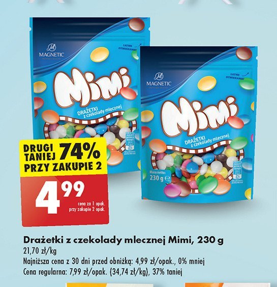 Draże z czekolady mlecznej mimi Magnetic promocja