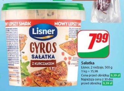 Sałatka gyros z kurczakiem Lisner o mamo! promocja
