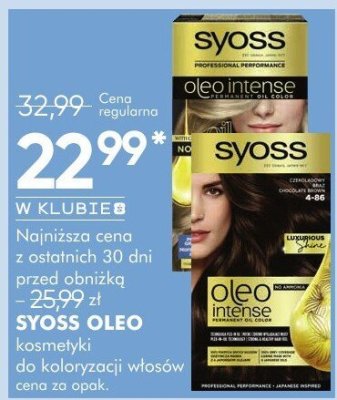 Kosmetyki do koloryzacji włosów SYOSS OLEO promocja w Super-Pharm