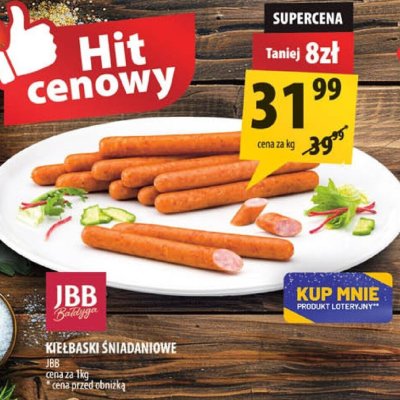 Kiełbaski śniadaniowe JBB promocja w Arhelan