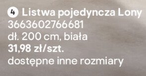 Listwa pojedyncza Lony promocja w Castorama