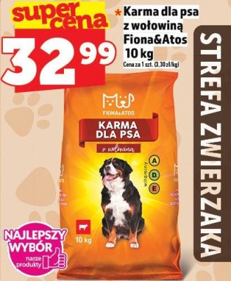 Karma dla psa z wołowiną Fiona&Atos 10 kg promocja w TOPAZ