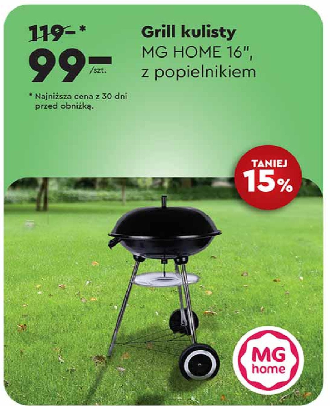 Grill kulisty 16" Mg home promocja