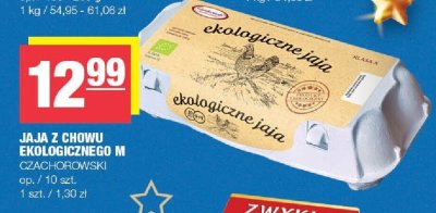 Jaja z chowu ekologicznego M CZACHOROWSKI promocja w SPAR