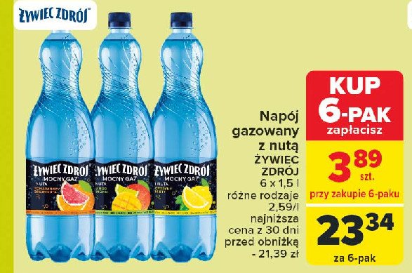 Woda mocny gaz cytryna-mięta Żywiec zdrój z nutą... promocja