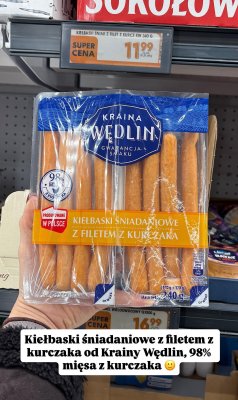 Kiełbaski śniadaniowe z filetem z kurczaka  promocja w Biedronka